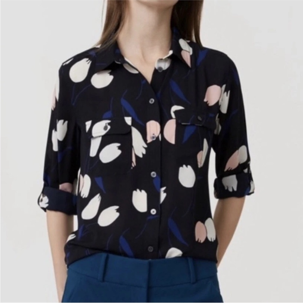 Floral Black and Pink Women's Top